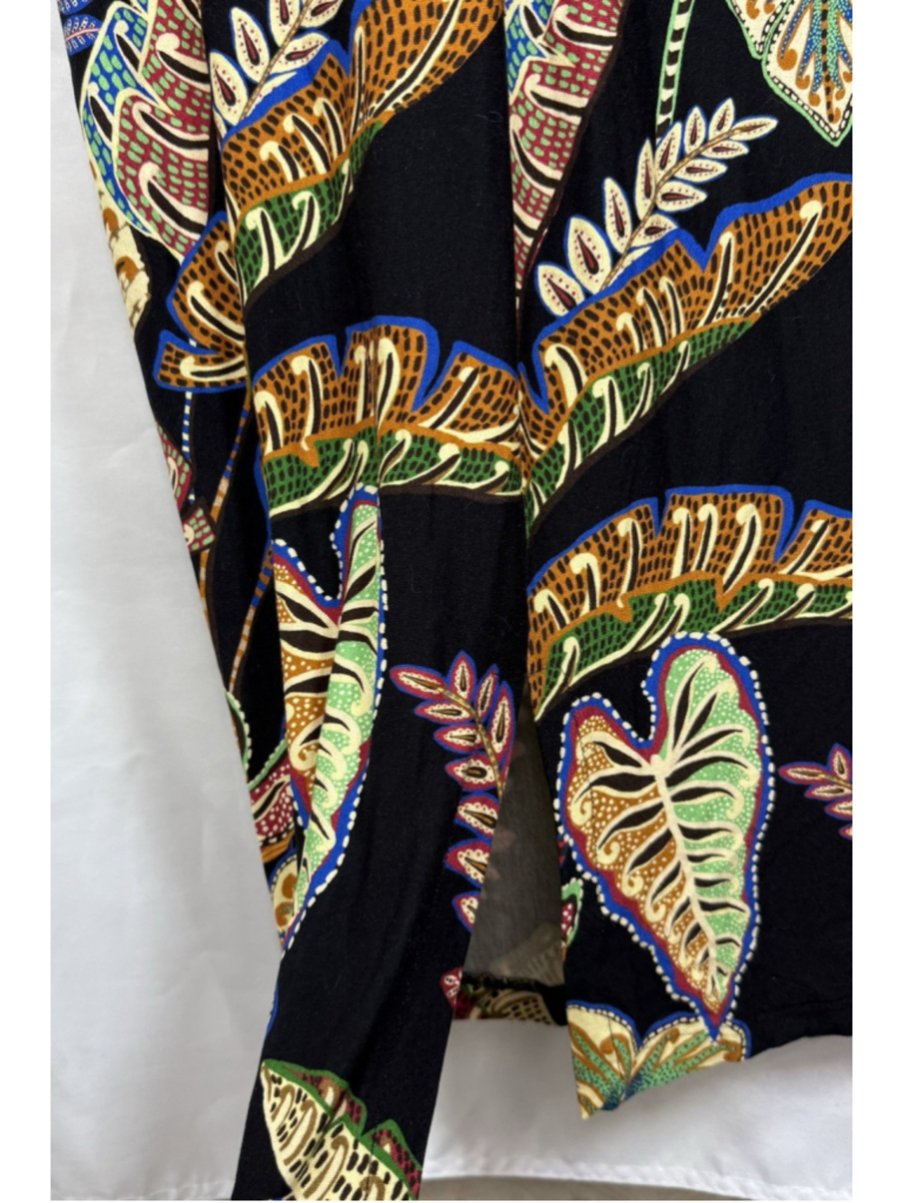 NWT Farm Rio Cool Foliage Tropical Print Midi Dress Black Multi Color Size XL - Picture 9 of 10